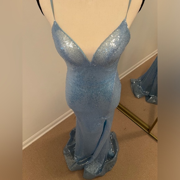 Baby Blue Sparkly Prom Dress Jovani Light Blue Sparkly Dress Light Blue  Sparkly Prom Dress